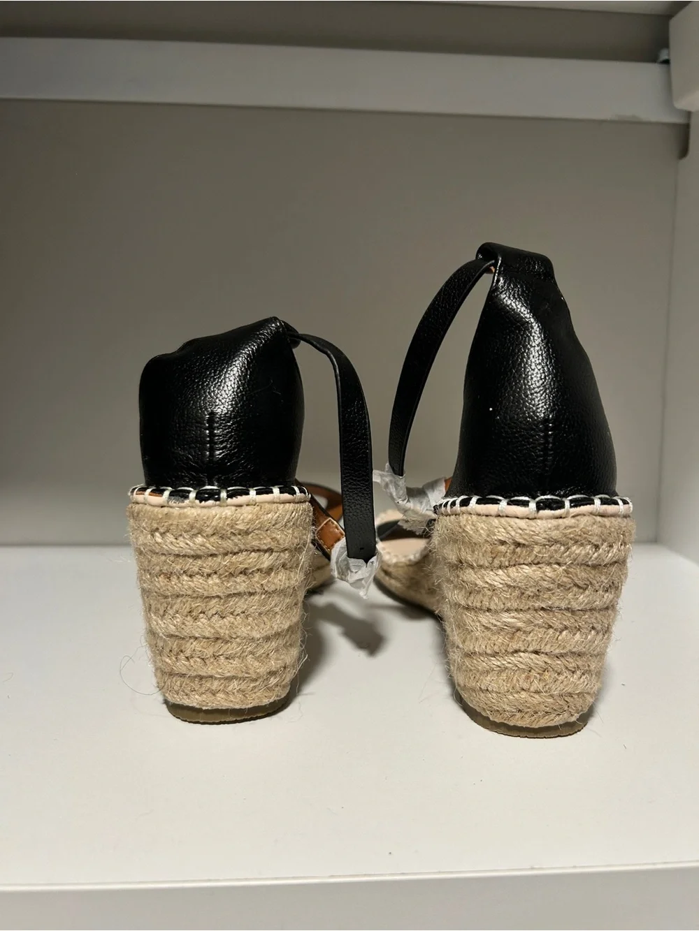 Black Espadrille Ankle-Strap Sandals